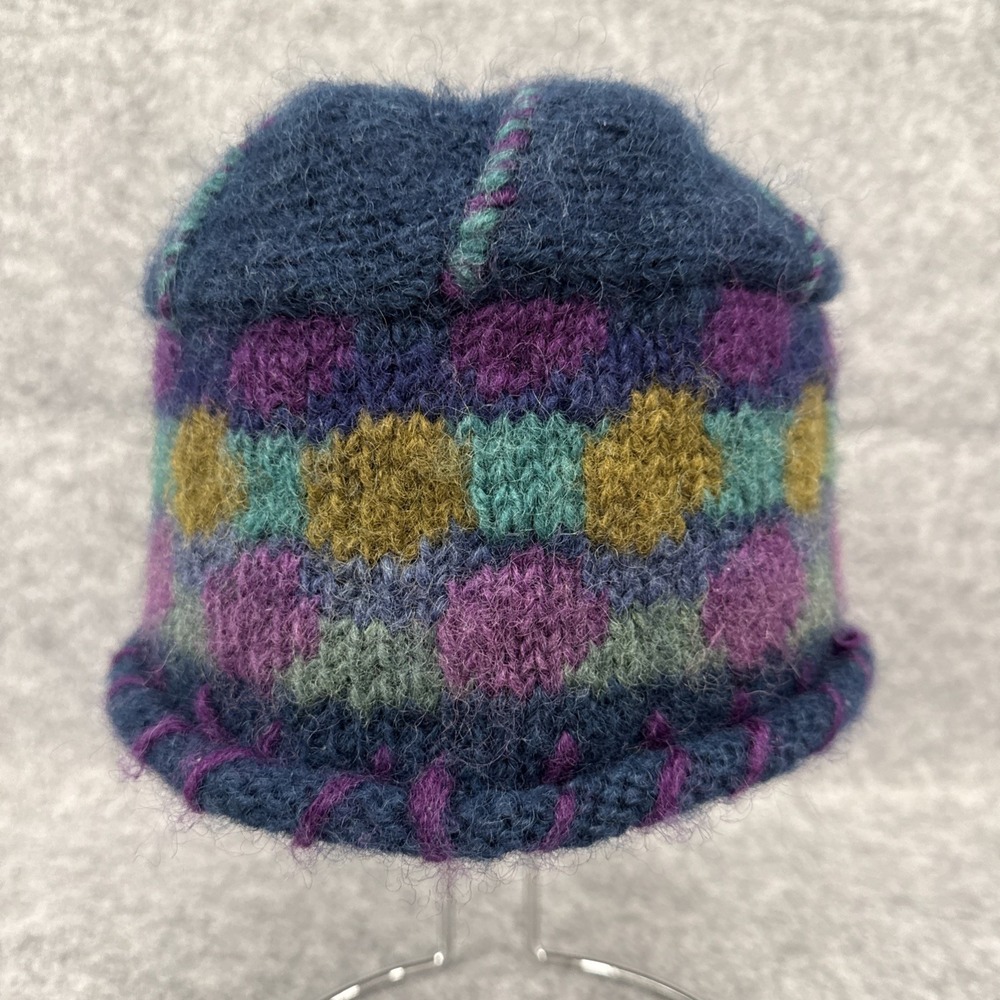 Lost Horizons Women's Knit Winter Wool Hat Beanie Multicolored Handmade